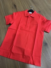 New Burberry Hartford Cotton Polo Shirt Color Pillar Red Size Small 8084370