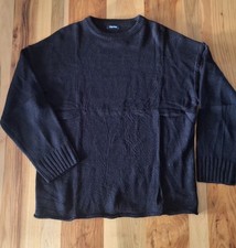 Fashion Womens MEDIUM OVERSIZED BLACK SWEATER warm comfy