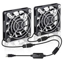 2 Packs Wathai 60mm x 10mm USB Computer Fan 5V with Speed Control DC 60x10mm 