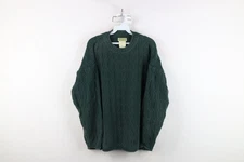 Vintage 90s Esprit Womens Large Faded Babydoll Marled Knit Sweater Green Cotton