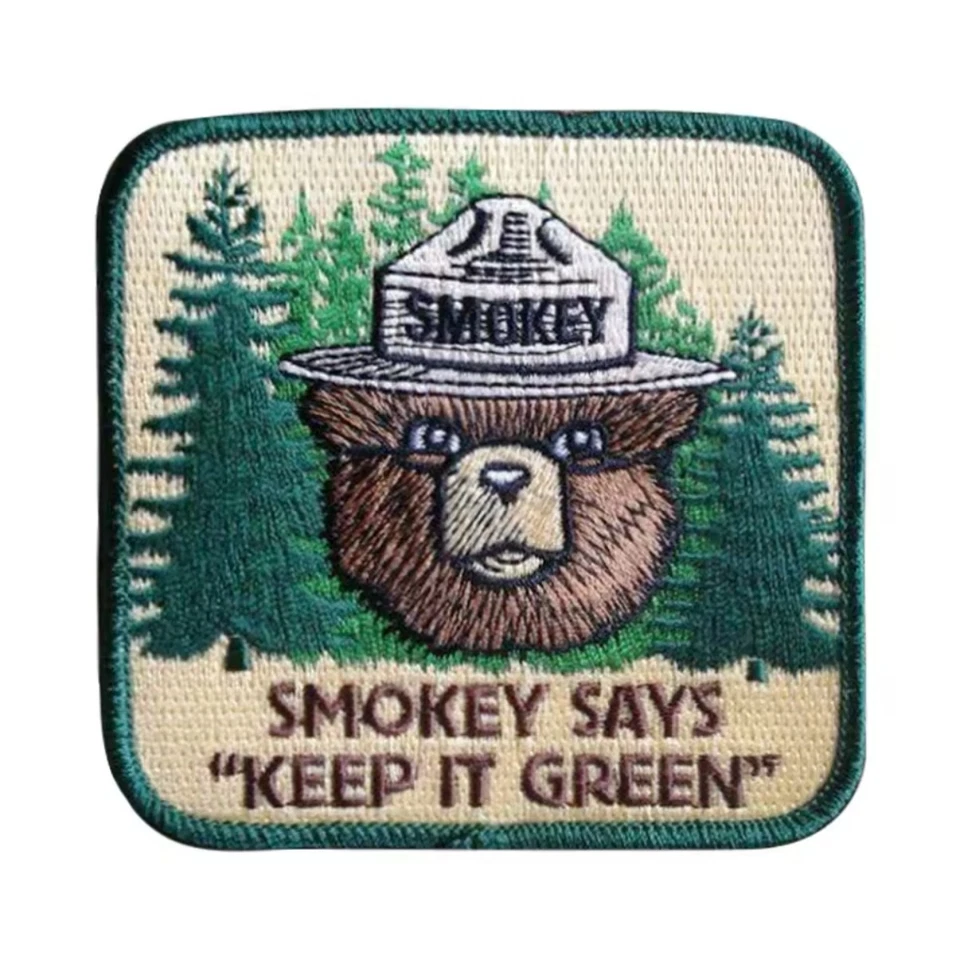 Smokey Bear Wildfire Fire Patch, Iron On/Sew On