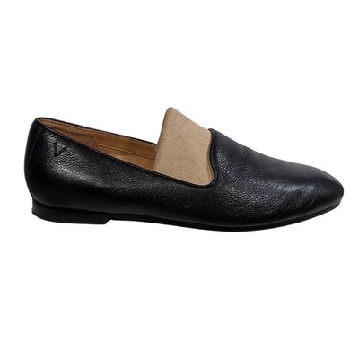 Vionic Womens Willa II Leather Slip On Loafer Size 8 Black Pebbled Leather Flats