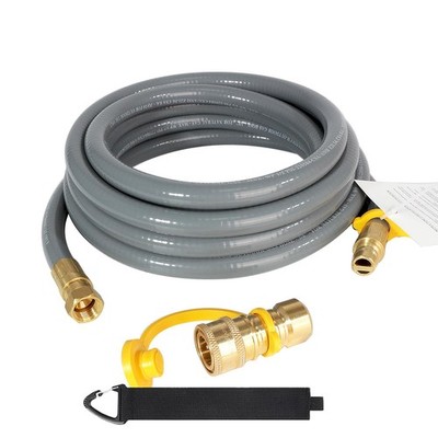 20FT 3/8  ID Natural Gas Grill Hose with Quick Connect Fittings, Natural Gas Hos