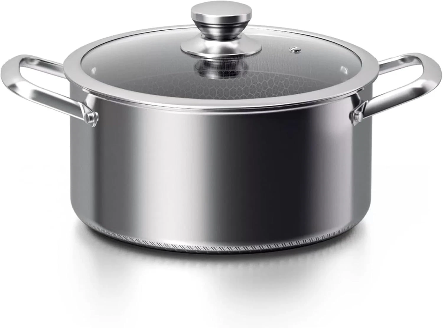 8-Quart Hybrid Nonstick Stockpot with Glass Lid - Induction Compatible