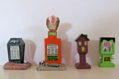 Lemax  Spooky Town Accessories - Spookytown Gazette, Set Of 4 #44316