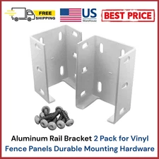 Aluminum Rail Bracket 2 Pack for Vinyl Fence Panels Durable Mounting Hardware