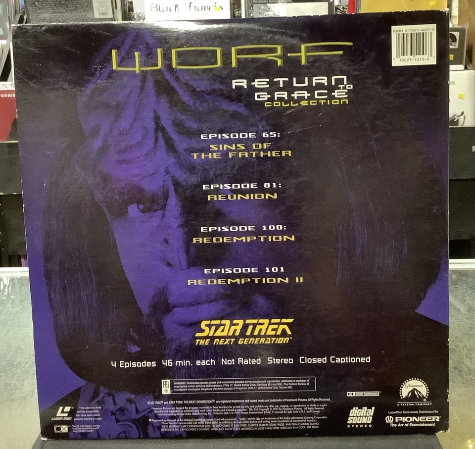 Star Trek The Next Generation: Worf- Return To Grace Collection (LASERDISC) - Image 2 of 4