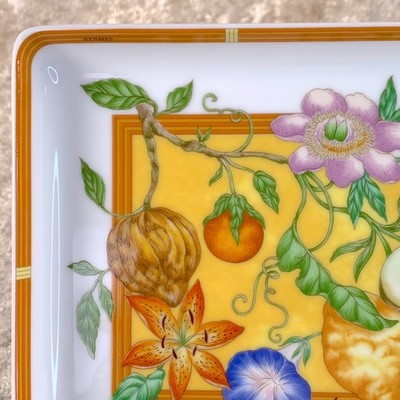Vintage Hermes La Siesta Rectangle Tray Sushi Plate Porcelain