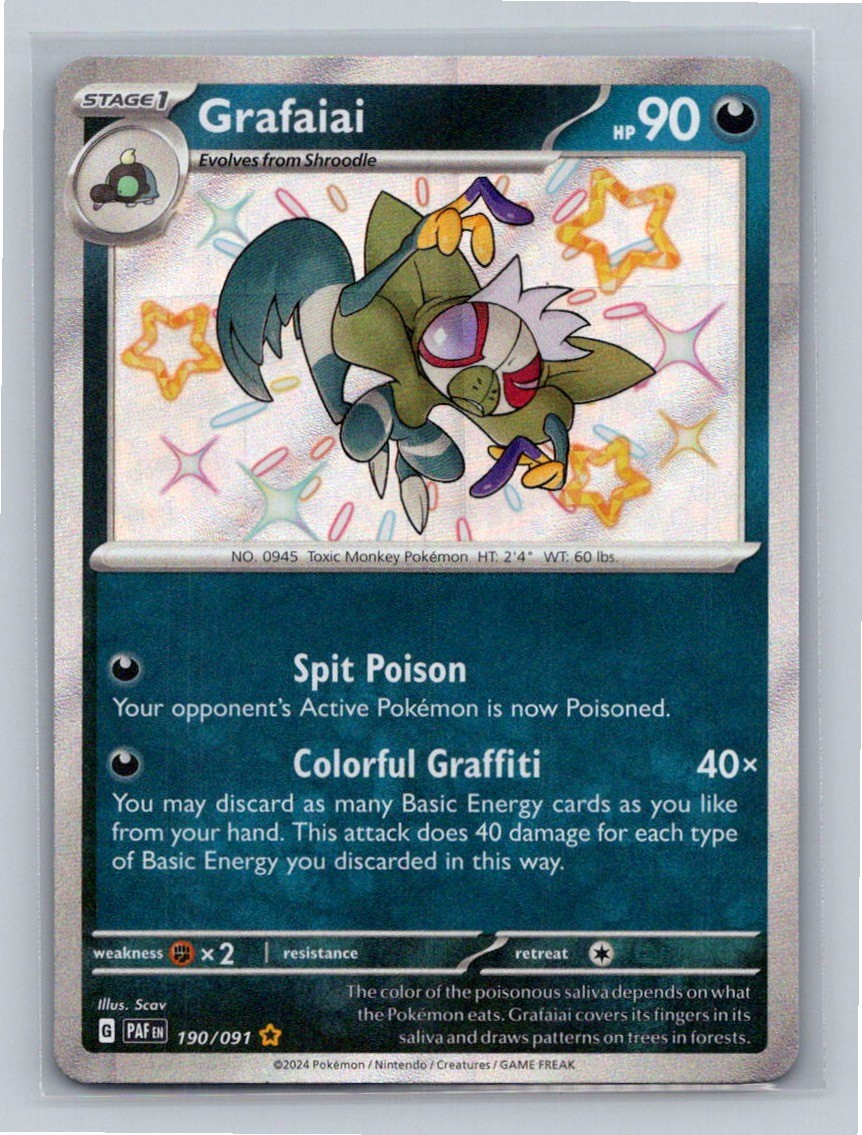 Grafaiai Shiny Rare SV: Paldean Fates 190/091 NM