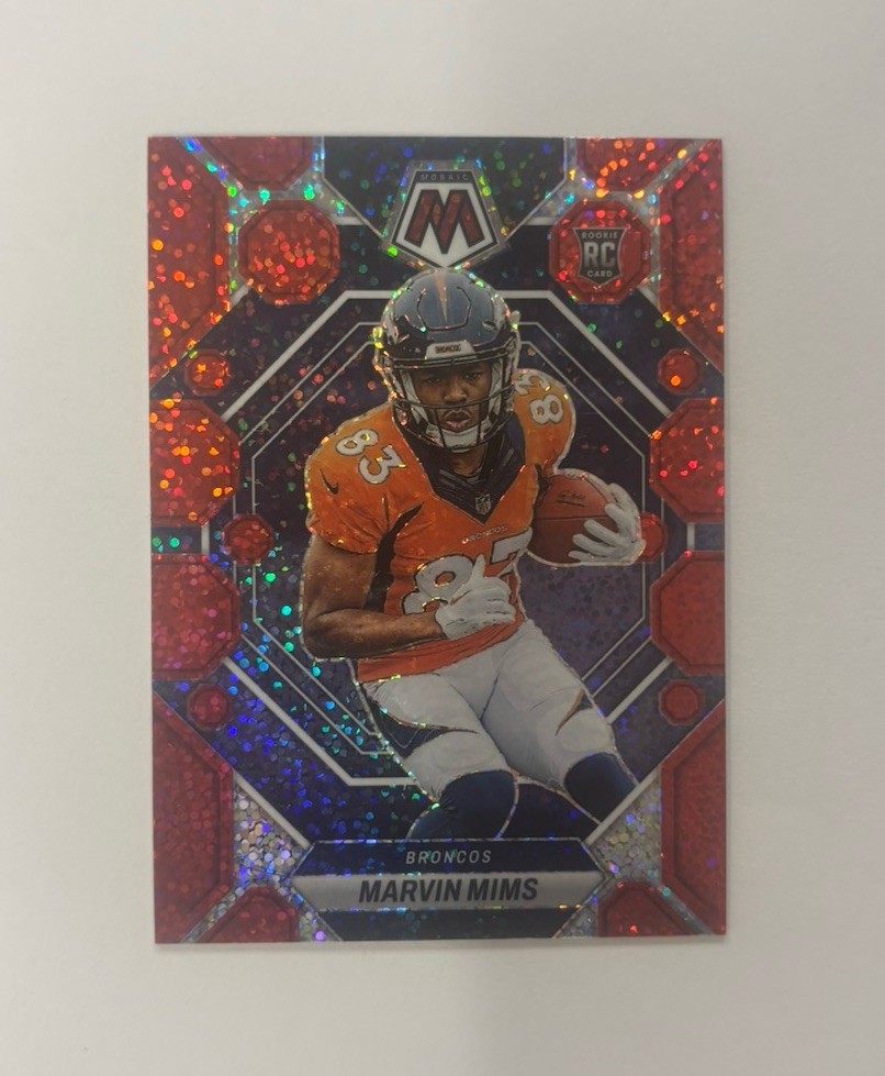 MARVIN MIMS 2023 MOSAIC ROOKIE RED SPARKLE PRIZM BRONCOS #346 RC Q3280