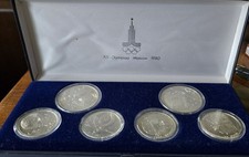 Argento Proof Olimpiadi Mosca 1980 Rubli 6 Monete