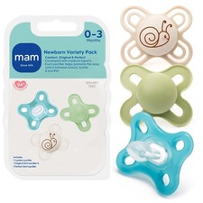 MAM Pacifier 0-3 Months Variety Pack, BPA-Free, Silicone Nipple, 3 Pack
