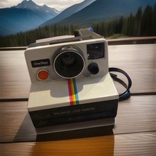 Vintage Polaroid SX-70 OneStep Instant Land Camera Rainbow Stripe PARTS ONLY
