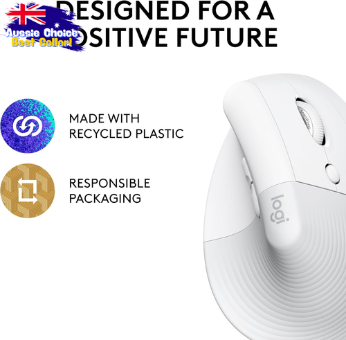 Logitech Lift Vertical Ergonomic Wireless Mouse Bluetooth USB Quiet Clicks PC - Picture 6 of 11