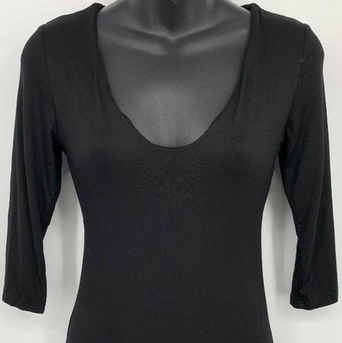 Vestido negro ceñido al cuerpo See You Monday para mujer talla mediana M midi elástico redondo nuevo - Imagen 2 de 6