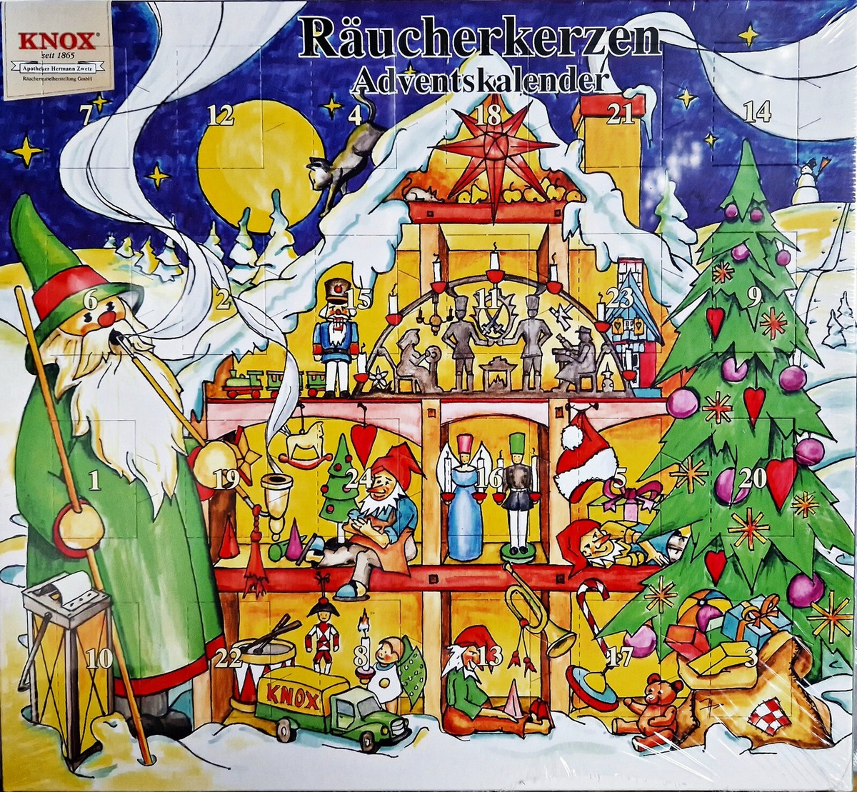Knox Adventskalender Mit 24 Räucherkerzen – Verschiedene Weihnachtsdüfte, Für Räuchermännchen, Traditioneller Weihnachtsduft