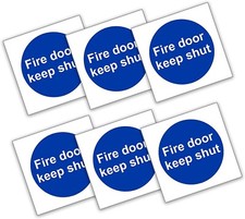 Fire Door Keep Shut Sticker Self Adhesive Rigid Safety Signs  Square Plastic