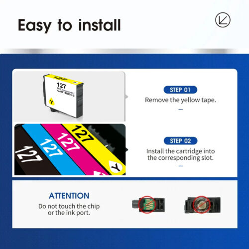4er Pack 127 Tinte für Epson 127 WorkForce 633 635 645 WF-3530 WF-3540 WF-7010 - Bild 4 von 8