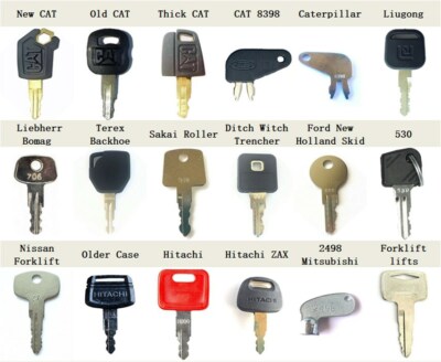 100 Heavy Equipment Ignition Keys Set FOR CAT Deere Kubota JCB