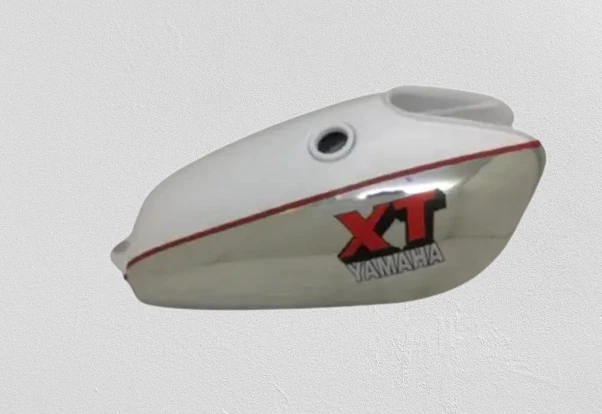 ADATTO PER YAMAHA XT TT 500 serbatoio benzina acciaio verniciato bianco e cro... Foto 2 de 4