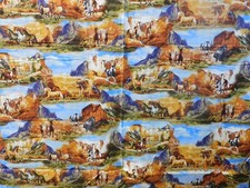 New Wild Wild West Wild Horse Collage 100 Cotton Fabric by The Yard