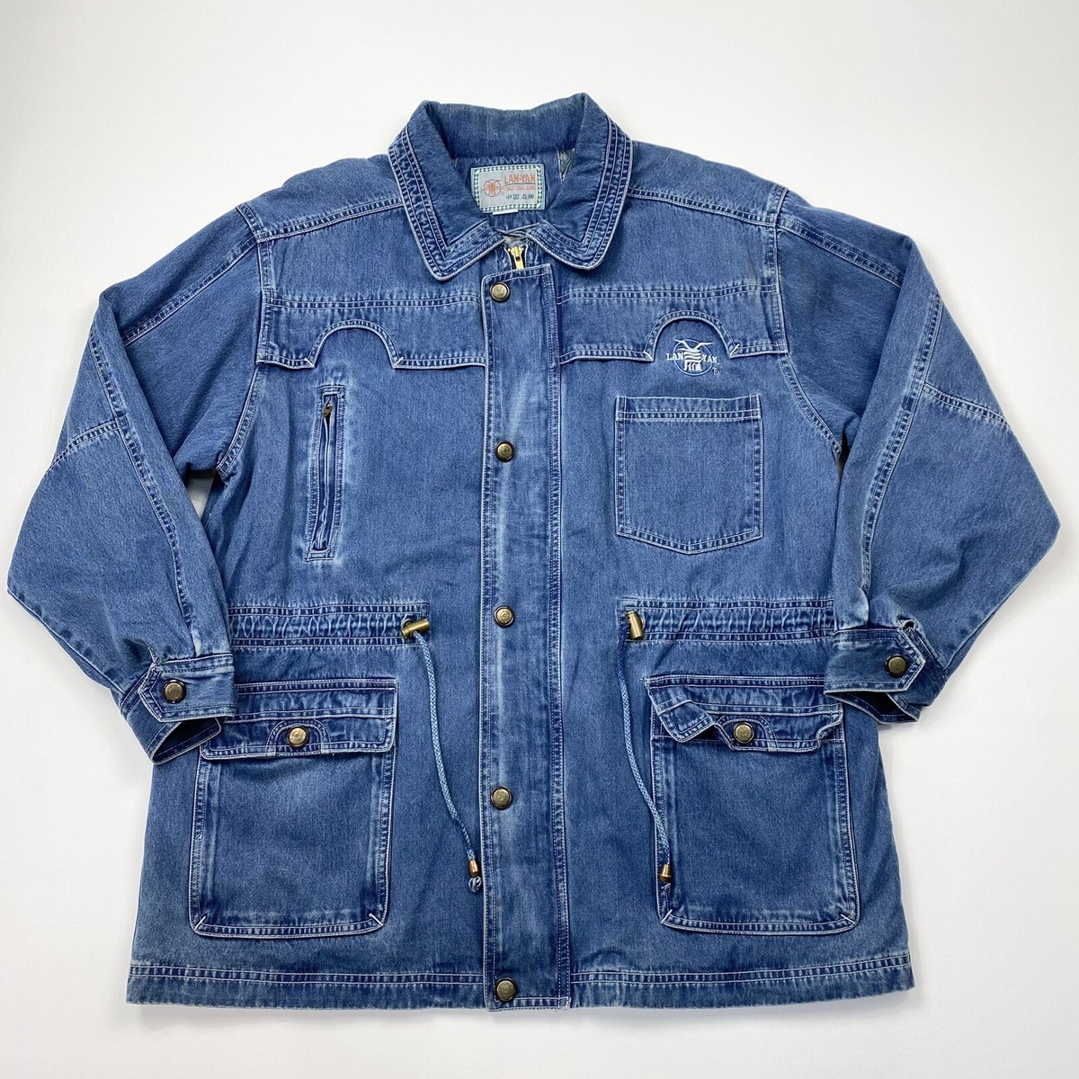 Women's/Adult Vintage Lan Yan Full Zip Snap Utility Denim Jean