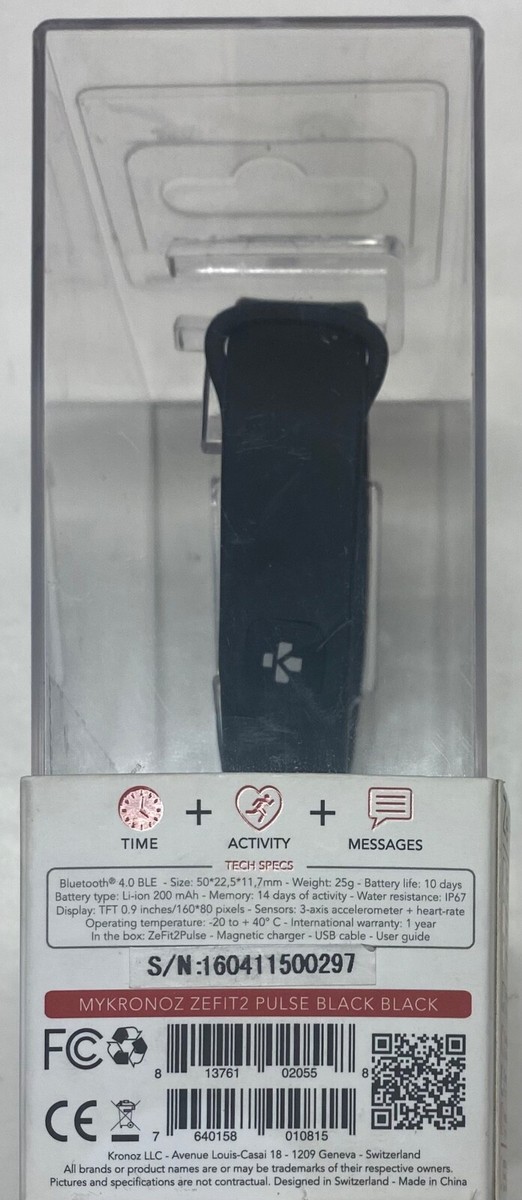 My Kronoz ZeFit2 Activity Tracker Smart Band - Black | eBay