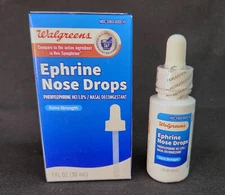 Nose Drops Walgreens Ephrine Nasal Decongestant, 1-Pack 1oz EXP 07/2027
