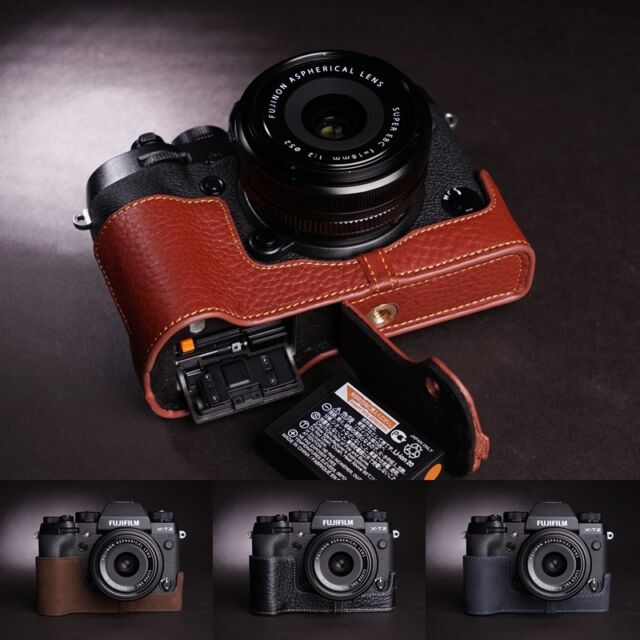 Genuine Real Leather Half Camera Case Bag Cover for FUJIFILM XT3 XT2 X-T3 X-T2 Genuine Real Leather Half Camera Case Bag Cover for FUJIFILM XT3 XT2 X-T3 X-T2
