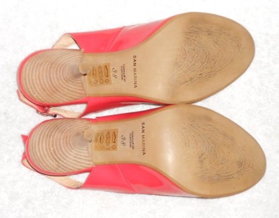 Escarpins SAN MARINA Orange Verni Taille 38 - Cuir Synthétique, Talons Hauts, Occasion Très Bon état