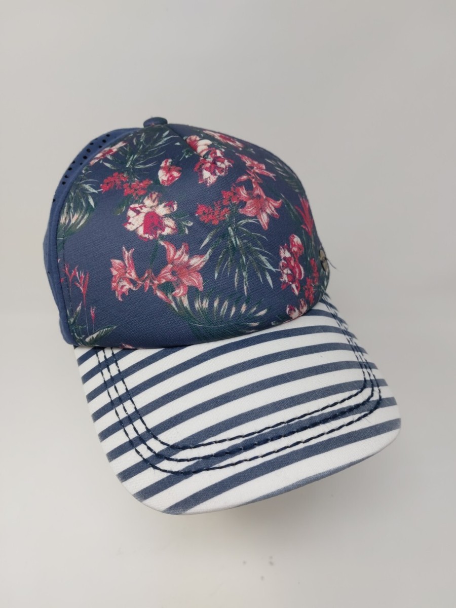ROXY Floral Striped Bill Womens Strap Back Hat Foam Front  display picture 1