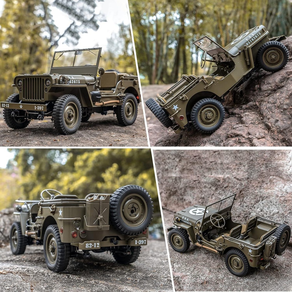 WOWRC RocHobby 1/12 1941 MB Scaler RC Jeep 4x4 Hobby Grade RTR RC