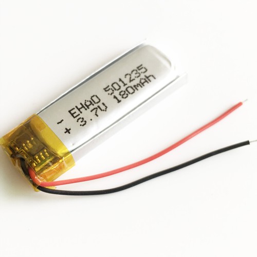Batteria ricaricabile ai polimeri di LiPo 3,7 V 180 mAh 501235 per auricolare penna record mp3 - Foto 3 di 10