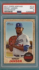 2017 Topps Heritage Kenley Jansen Color Swap #712 PSA 9! POP 2! Dodgers!