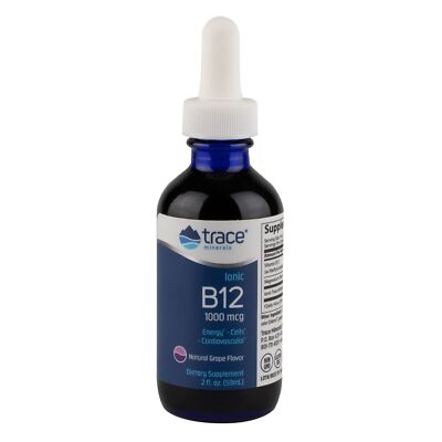 Liquid Ionic B12 2 Fl Oz Vegan Trace Minerals Brain Support 1000mcg