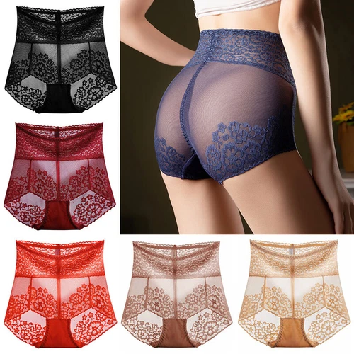 Sexy Women High Waist Knickers Briefs Lady Lace Seamless Underwear Panties Large