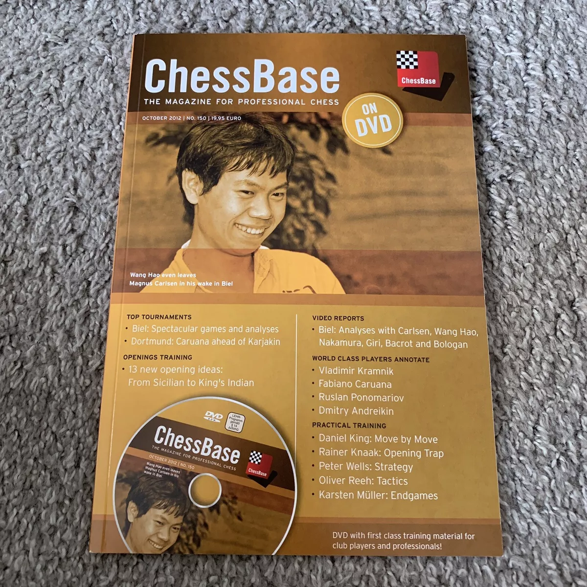 Chessbase Magazine 150 October 2012 Wang Hao Cover DVD - LIKE NEW