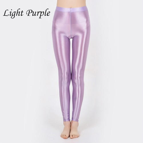 Pantaloni da yoga donna lucidi vita alta elasticizzati sport danza leggings magri - Foto 31 di 41