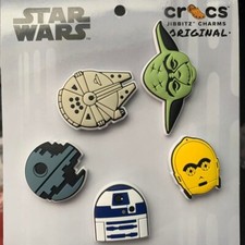 Star Wars Jibbitz - Yoda, R2-D2, C-3PO, Death Star more - 5 piece bundle
