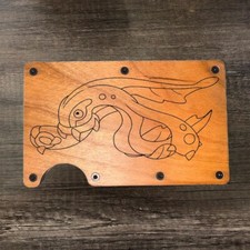 Wood Wallet Minimalist Laser Engraved with EELEKTROSS