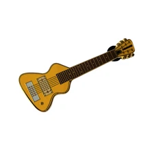 BttF Back to the Future Marty McFly Chiquita Yellow Mini Guitar Lapel Pin
