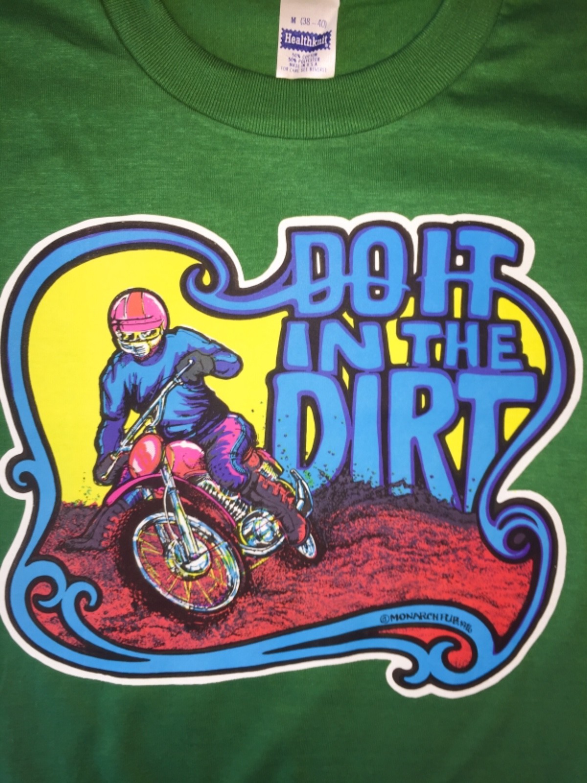 70s DO IT IN THE DIRT motocross honda yamaha Motorcycle enduro VTG NOS T-shirt M Specjalna cena akcji