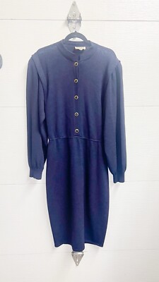 st john by marie gray dress Classic Navy Blue Knit 12 Large