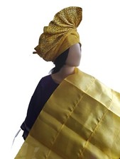 AUTO GELE READY TO WEAR. IPELE, 2 PIECE AFRICAN HEAD SCARF AND WRAP AROUND.