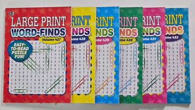 6 Large Print Word-Finds Puzzle Books Kappa Games Vol #427-432 ~ Search,Hunt NEW