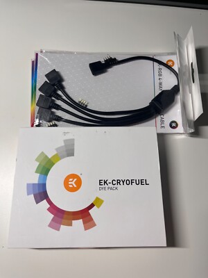 EKWB EK-D-RGB 4-Way Splitter Cable, Adapter Cable Set, EK-Cryofuel Dye Pack