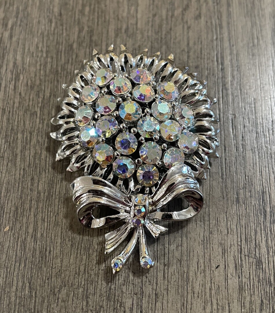 Vintage AB Floral Pin From Star Jewelry