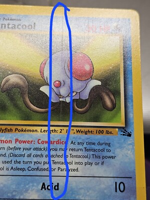 Pokémon TCG Tentacool Fossil 56 Regular Unlimited Common Error