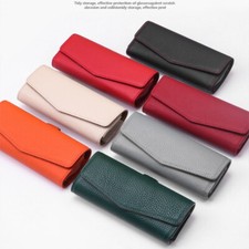 Soft Glasses Holder Sunglasses Case Leather Eyeglasses Box for Car Sun Visor