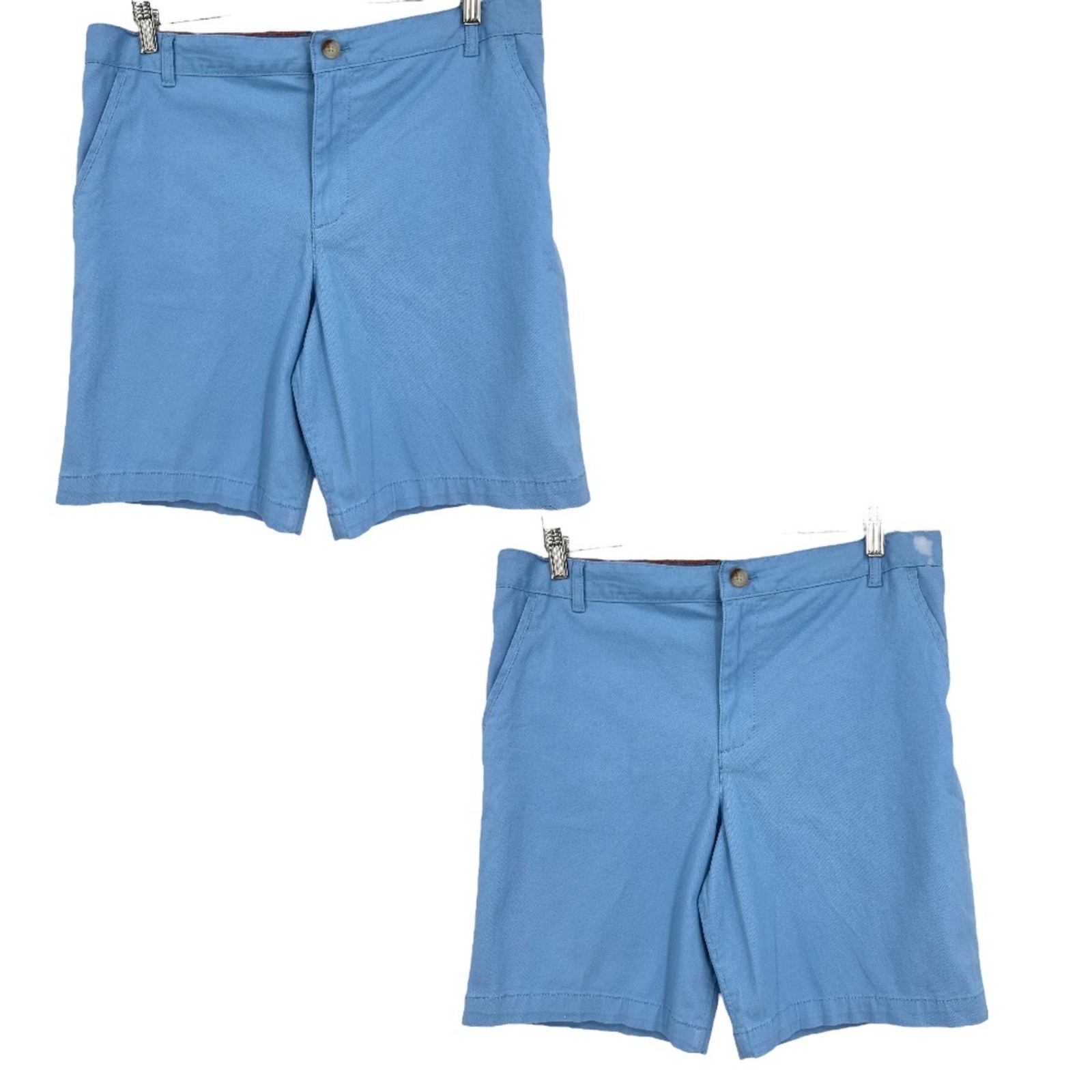 Shorts 16 Husky kids Blue 2 pair NEW youth flat front school approved adj waist-image